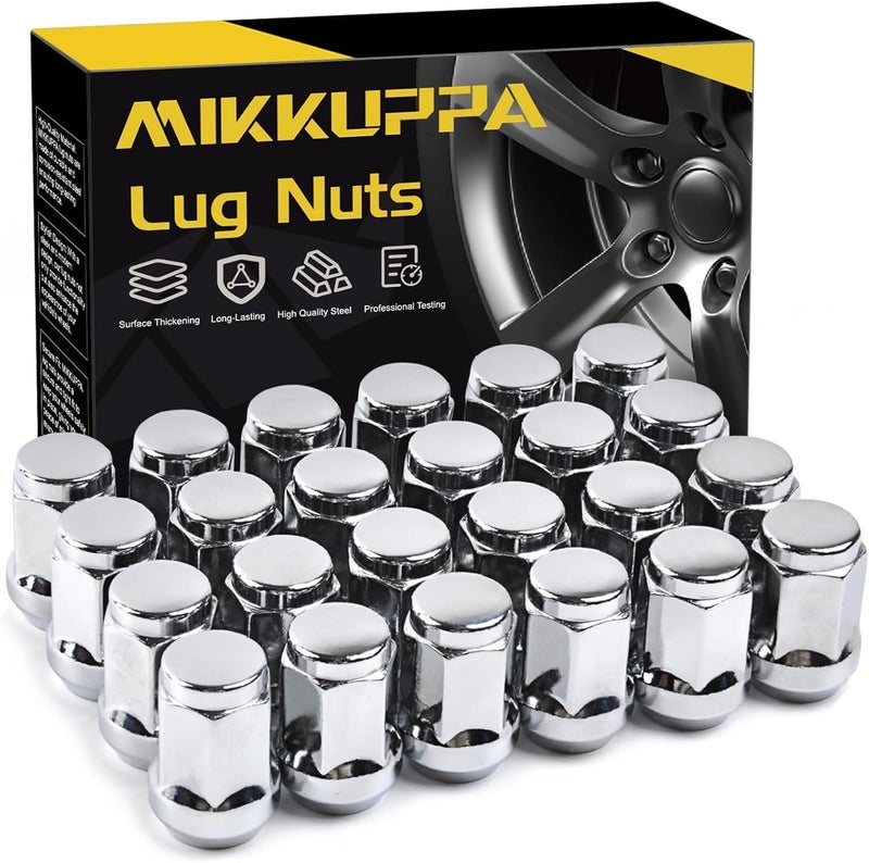 MIKKUPPA 7/16-20 Lug Nuts Replacement for 1984-1986 4runner, 1969-1987 Blazer, 1970-1987 Jimmy,1960-1987 K10, 24pcs Aftermarket Wheel Chrome Closed End Lug Nut - Image 1
